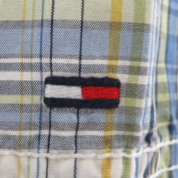 Hilfiger Denim* Men's Short Sleeve Snap Down Straight Hem Chest Pockets Shirt~XL - Picture 10 of 14